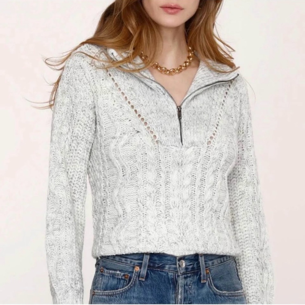 Women's Gray Cable Knit Sweater Heartloom